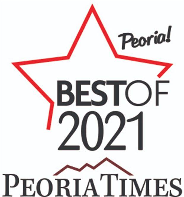 Best of Peoria 2021 award badge from the Peoria Times