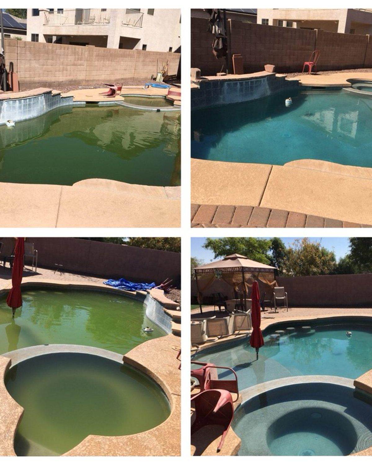 Close view of pool pump housing and plumbing on an equipment pad